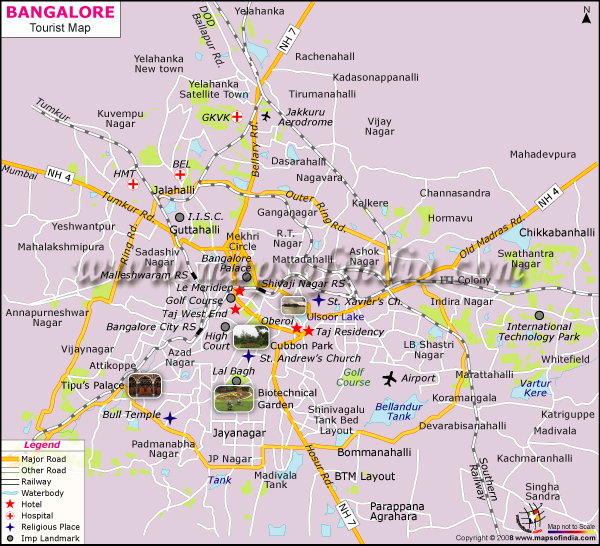 bangalore tourist map